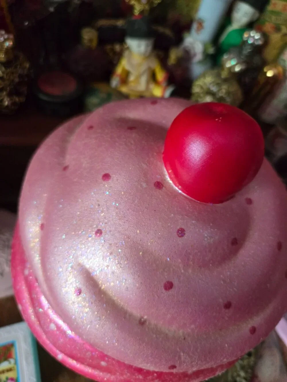 Handmade Cupcake Canister Pink & Blue Whimsy Decora Kidcore Colorful Gift
